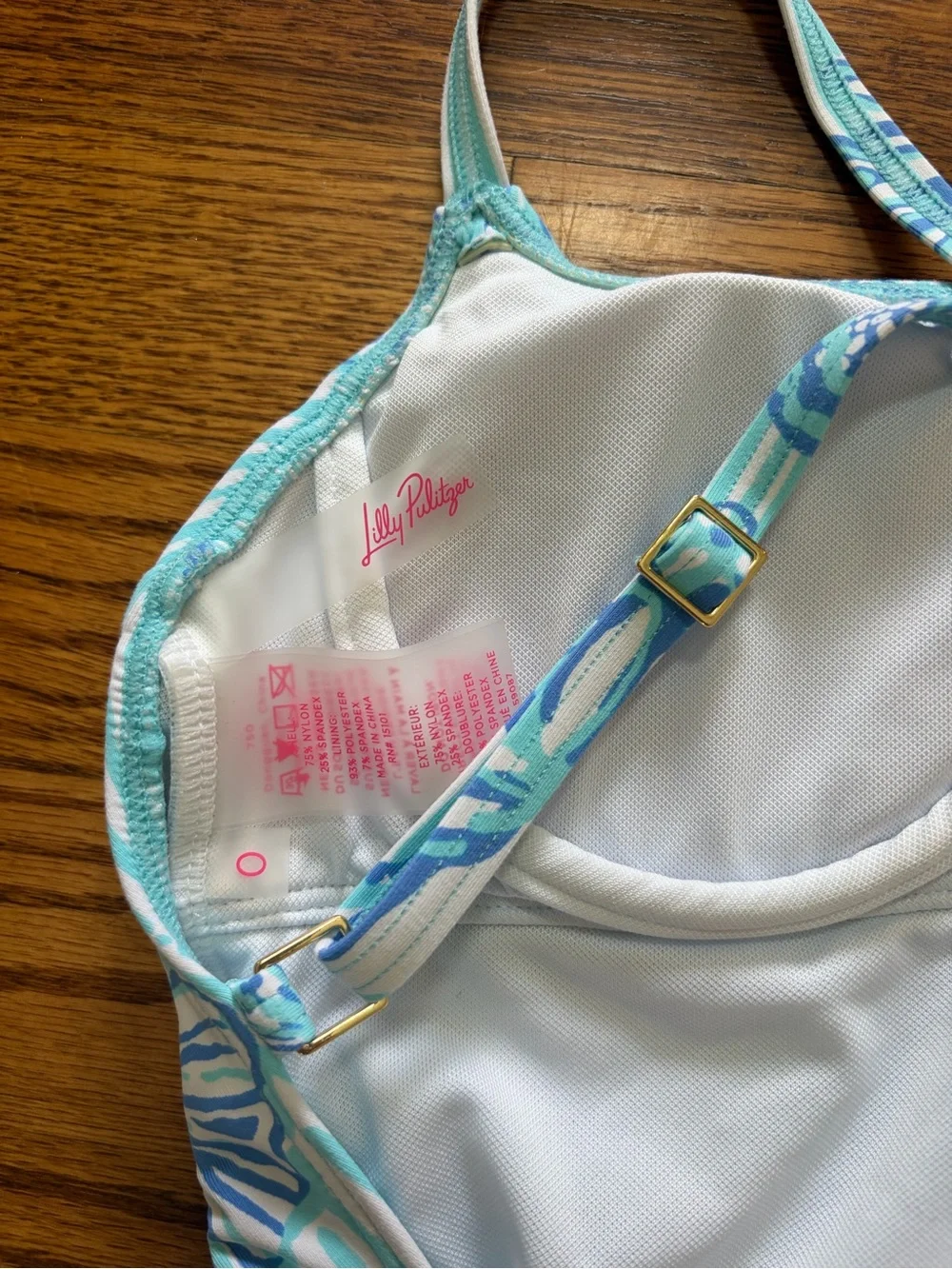 Lilly Pulitzer Aqua Seashell Print One-Piece Swimsuit